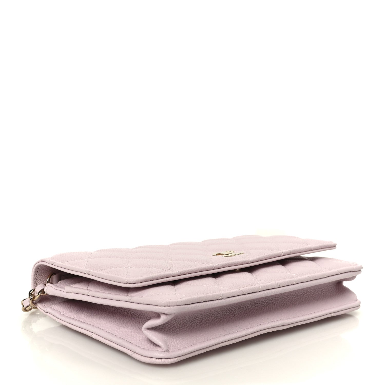 Chanel Caviar Quilted Tiny CC Wallet On Chain WOC Light Pink