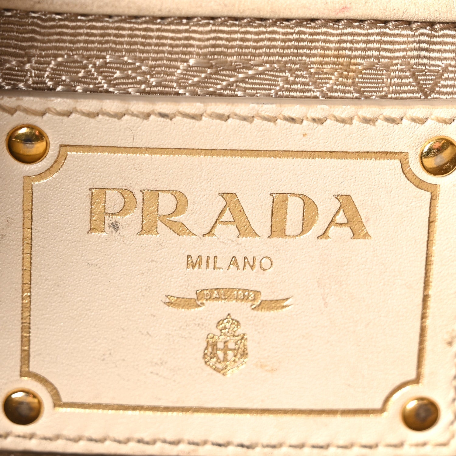 Prada Jacquard Logo Shoulder Bag Corda Cera