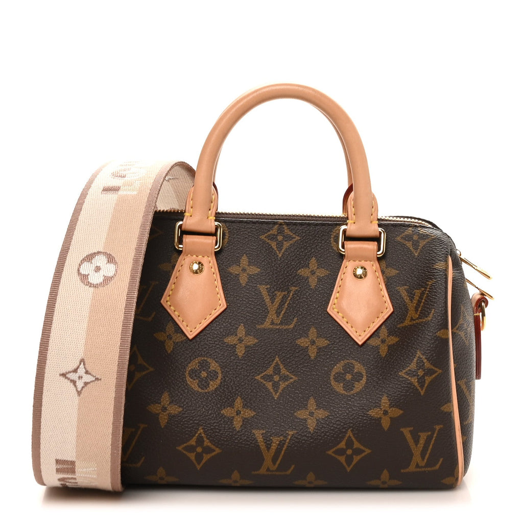 Louis Vuitton Monogram Speedy Bandouliere 20 Beige