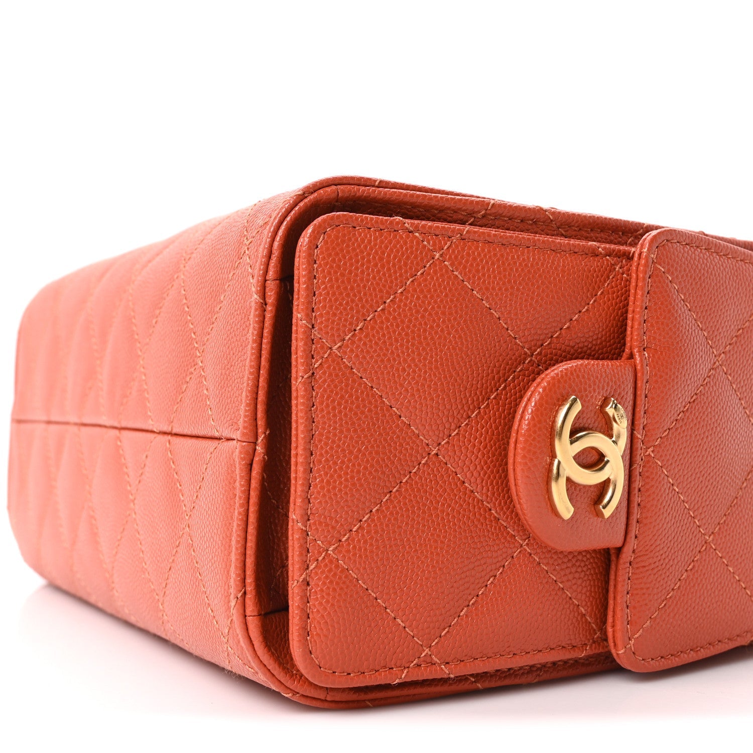 Chanel Caviar Quilted Mini Chanel 25 Handbag Dark Orange