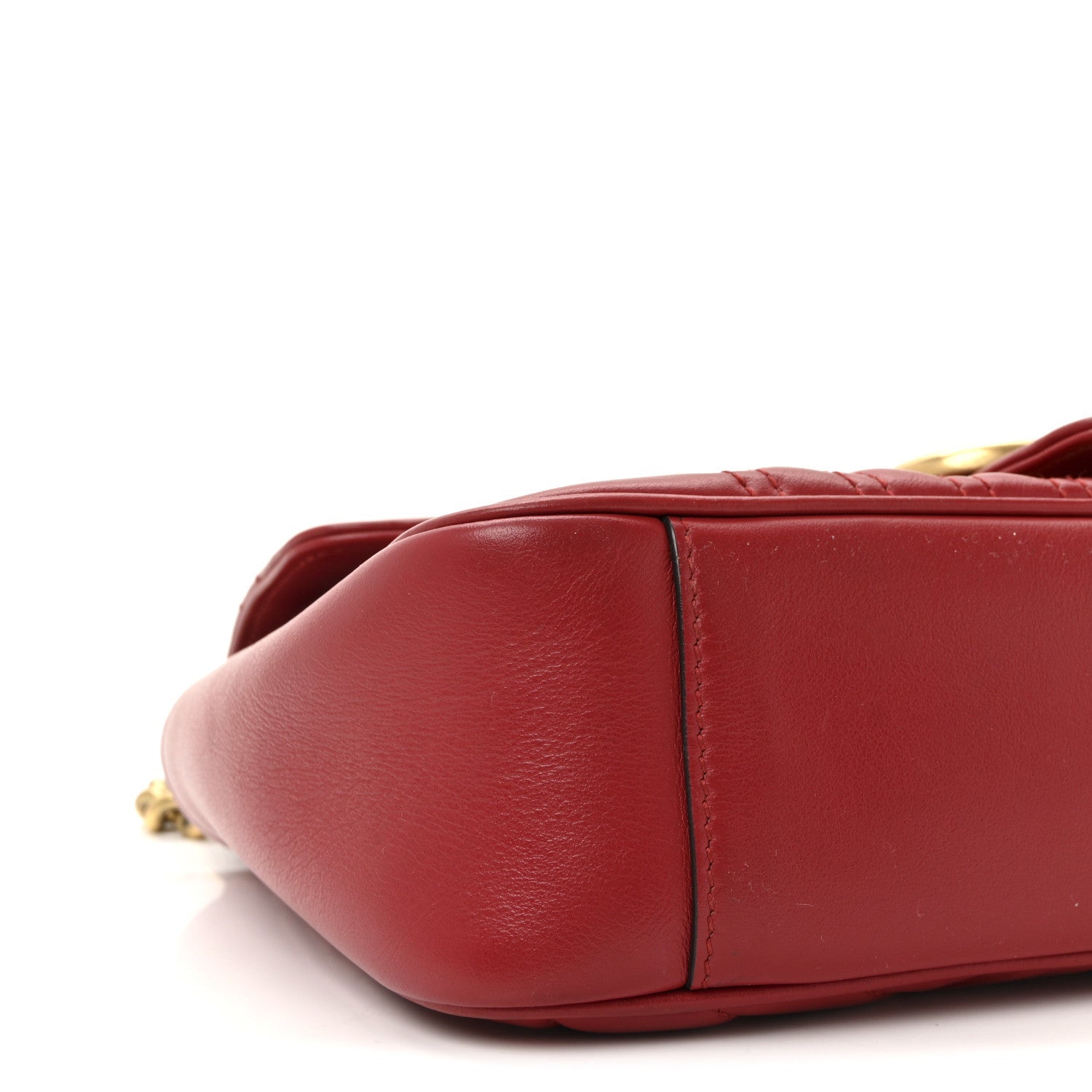 Gucci Calfskin Matelasse Small GG Marmont Shoulder Bag Hibiscus Red