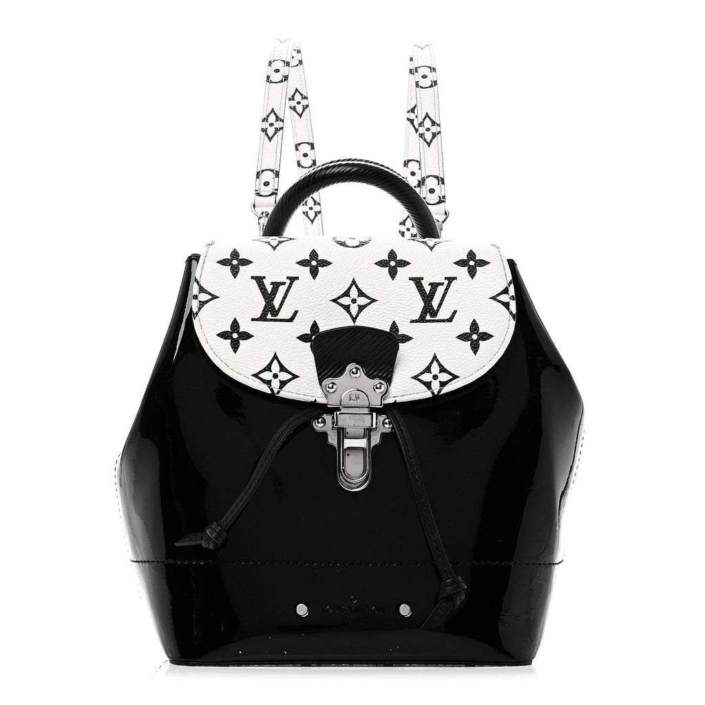Louis Vuitton Patent Monogram Hot Springs Backpack Black White