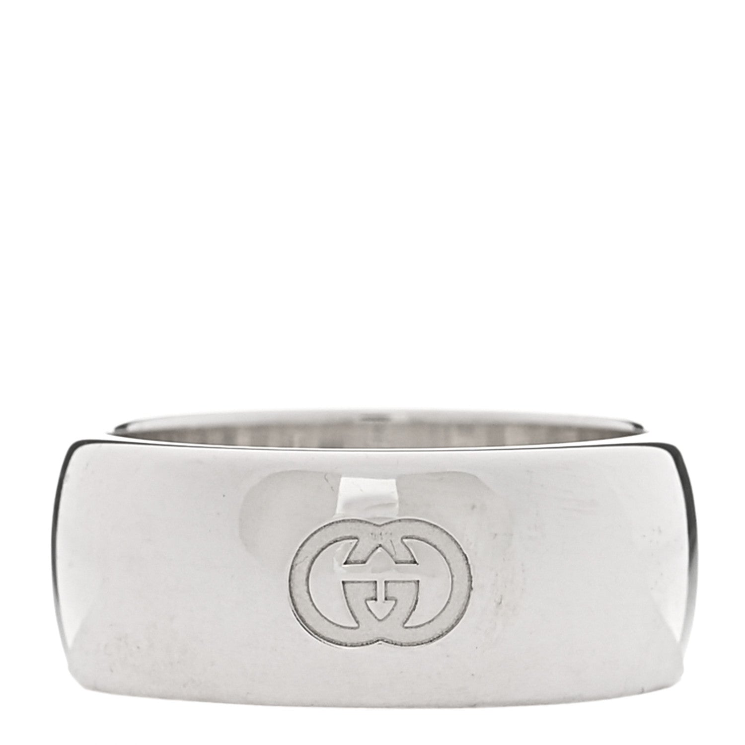 Gucci Sterling Silver Blind for Love Band Wide Ring 60 9