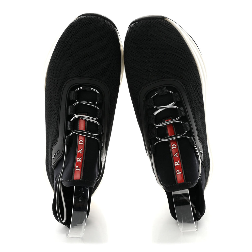 Prada Mesh Neoprene Womens America's Cup 45mm Sneakers 36.5 Black White