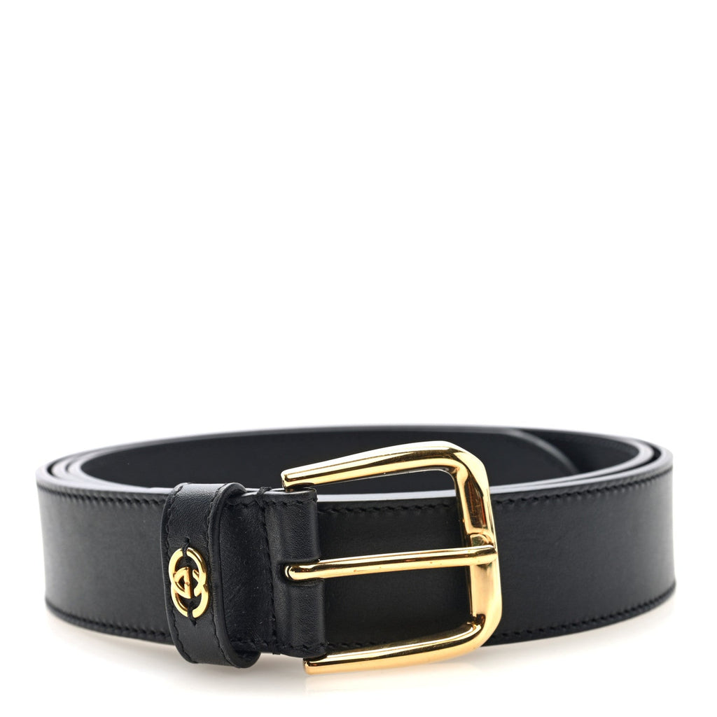 Gucci Calfskin Interlocking G 35mm Belt 120 48 Black