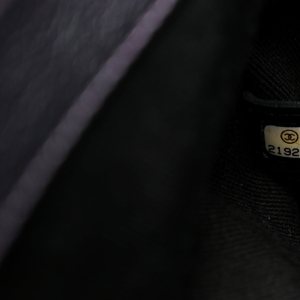 Chanel Iridescent Goatskin Quilted Small Double Carry Waist Chain Flap Purple