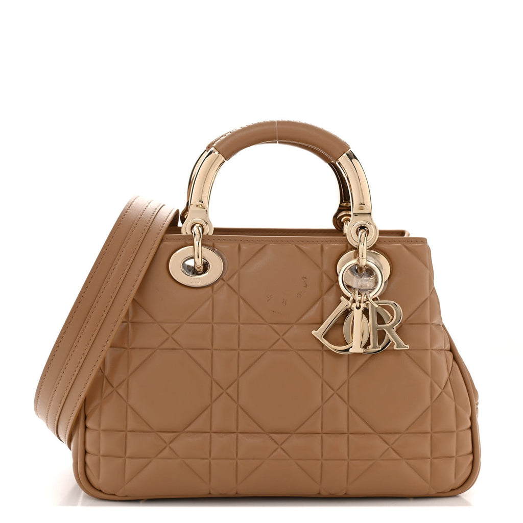 Christian Dior Calfskin Cannage Small The Lady 95.22 Beige