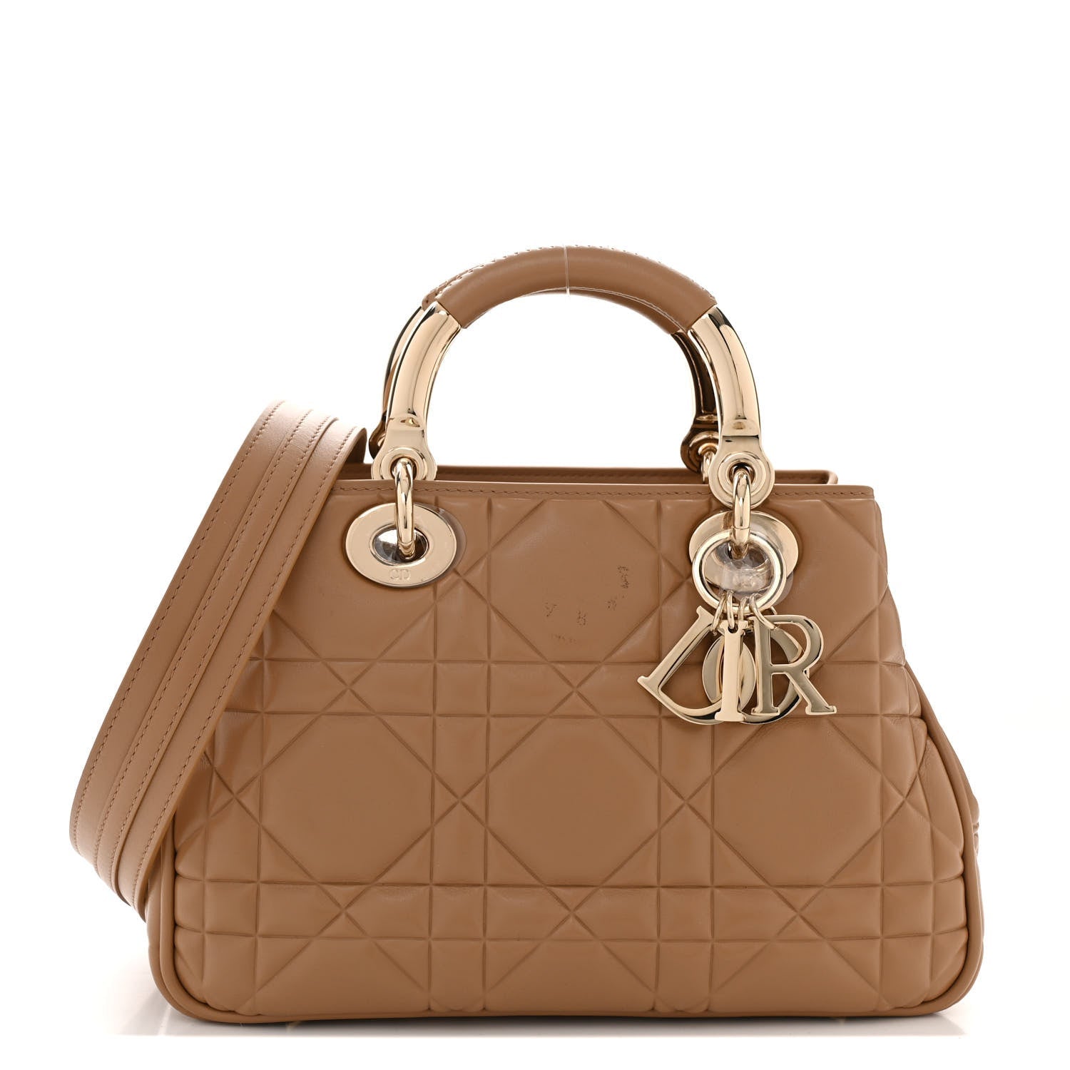 Christian Dior Calfskin Cannage Small The Lady 95.22 Beige