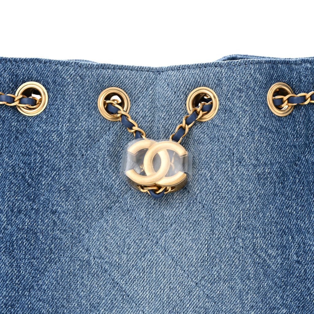 Chanel Washed Denim Quilted Mini Chanel 25 Handbag Blue
