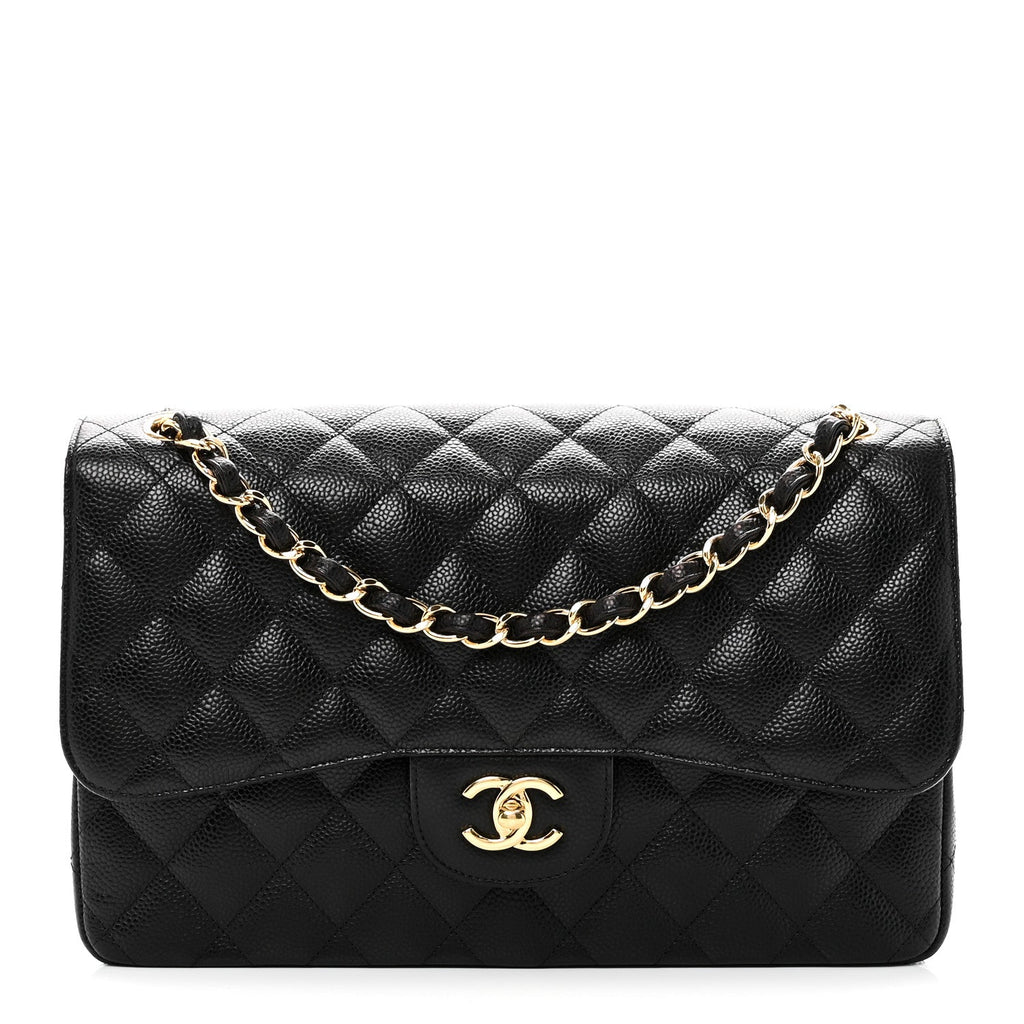 Chanel Caviar Quilted Jumbo Double Flap Black