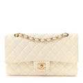 Chanel Caviar Quilted Medium Double Flap White