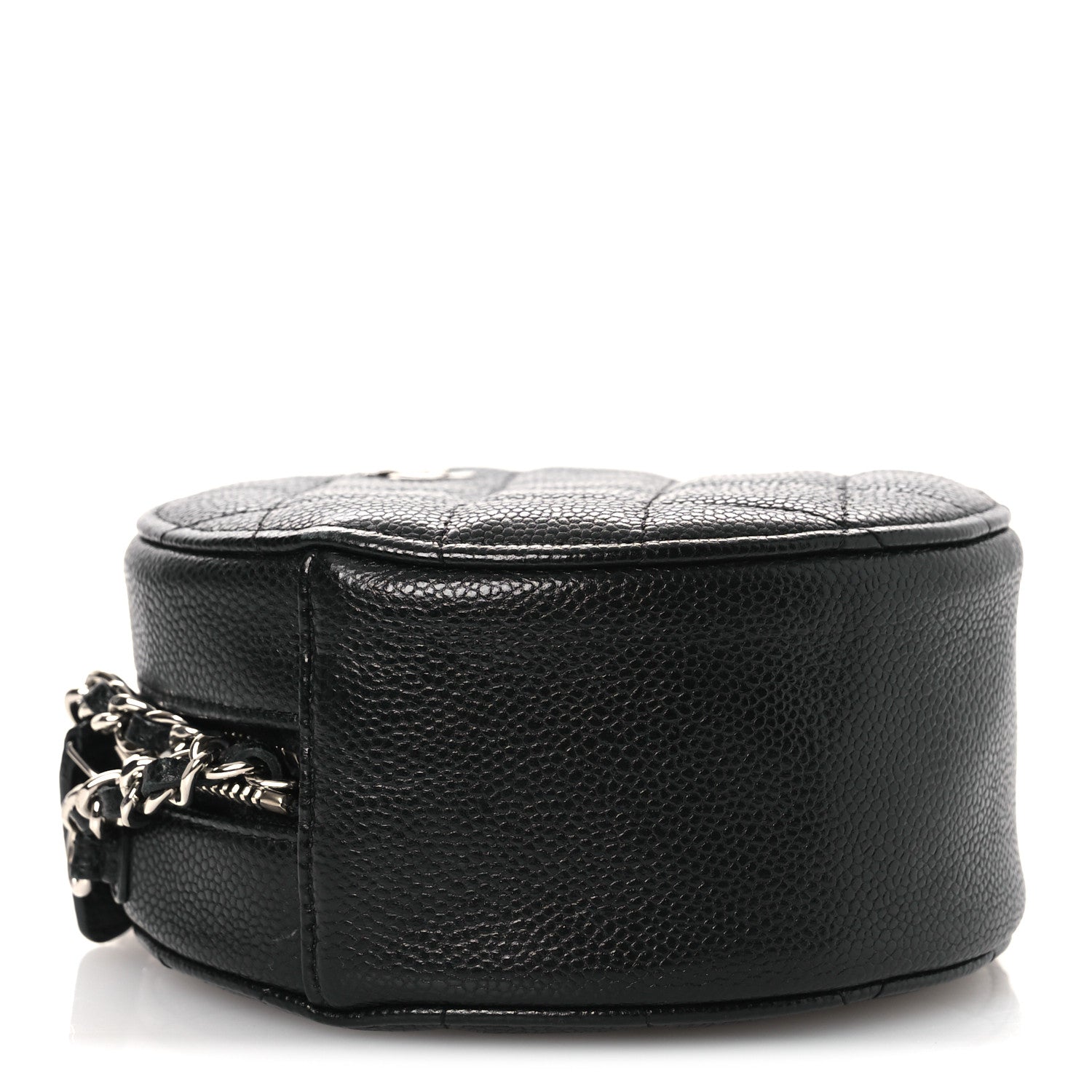 Chanel Caviar Quilted Round Clutch With Chain Black