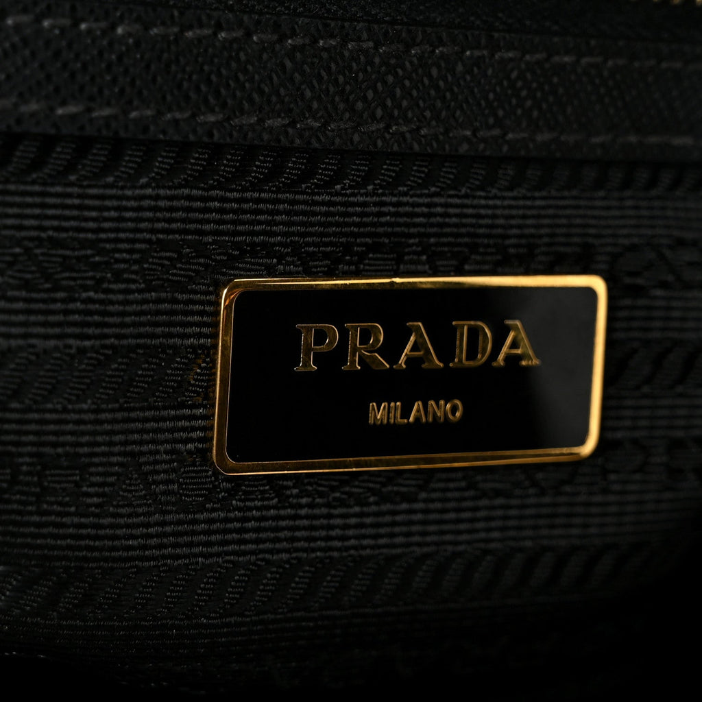 Prada Saffiano Small Galleria Double Zip Tote Black