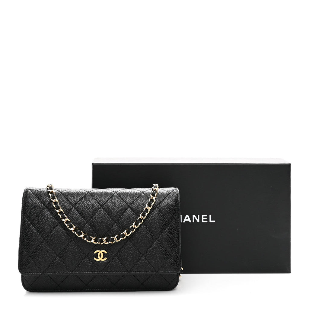 Chanel Caviar Quilted Wallet on Chain WOC Black