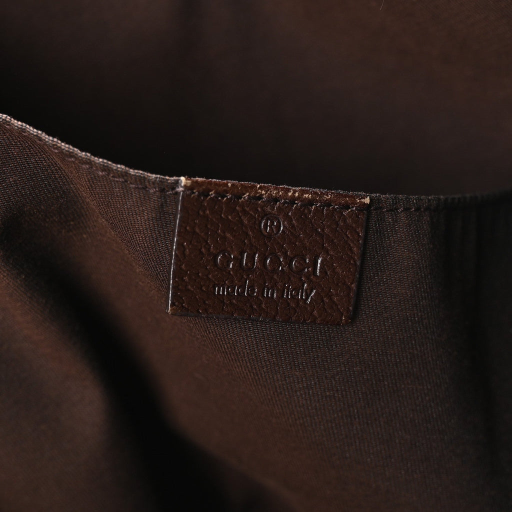 Gucci GG Monogram Medium Web Handle Vertical Tote Dark Brown