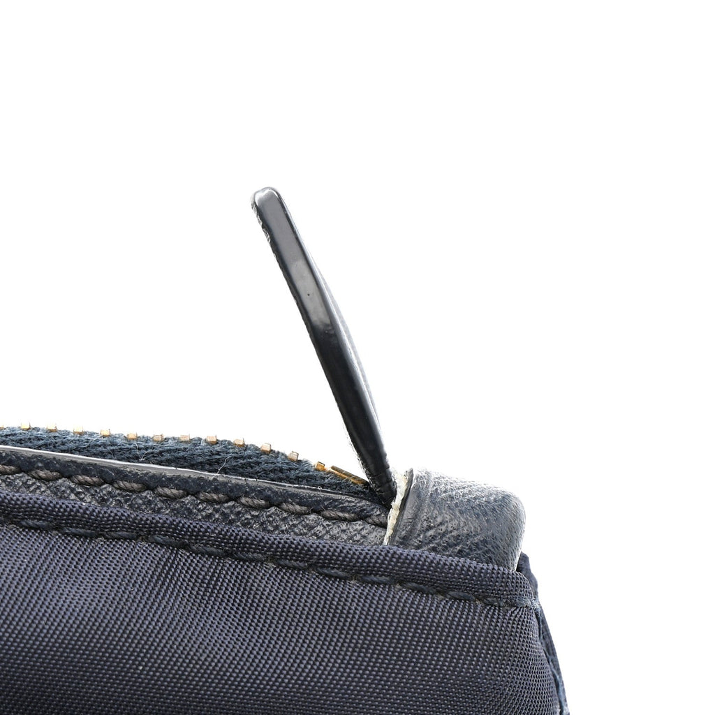 Prada Tessuto Nylon Saffiano Shopping Tote Navy