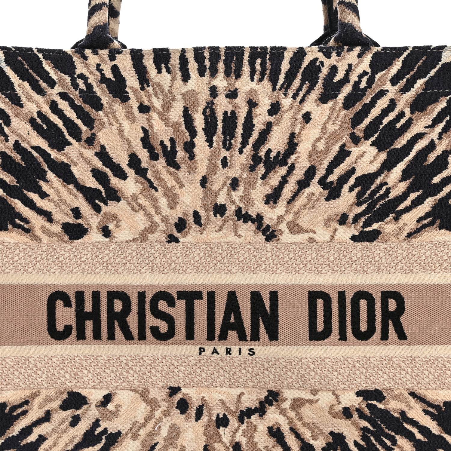Christian Dior Canvas Embroidered Tie Dye Large Book Tote Multicolor