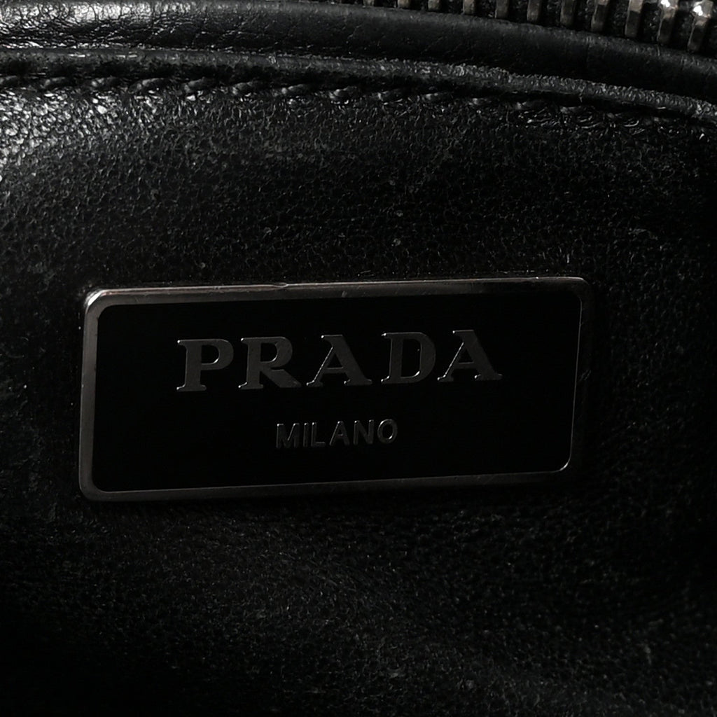 Prada Glace Calf Twin Pocket Tote Black