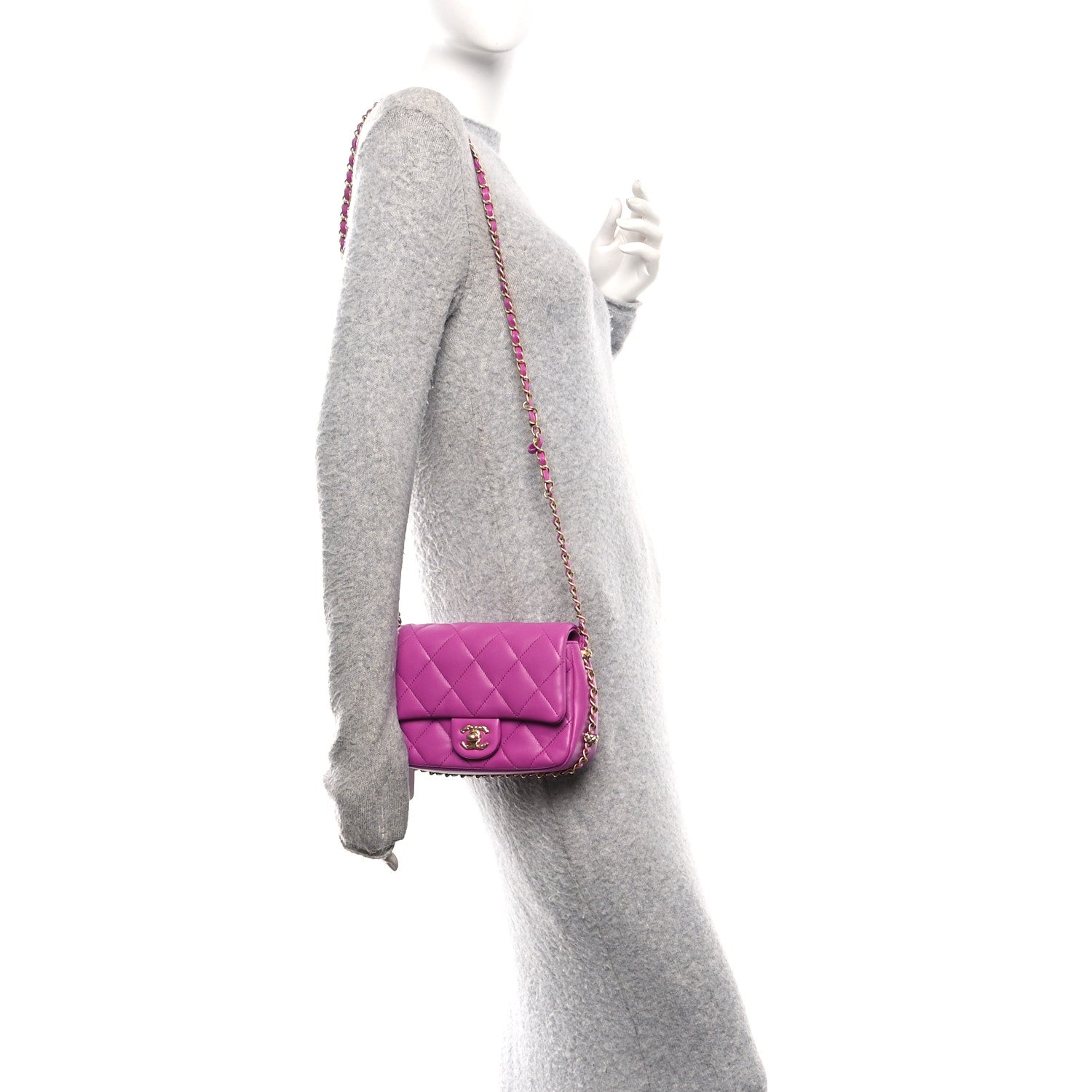 Chanel Lambskin Quilted CC Small Dynasty Flap Purple