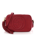 Gucci Pebbled Calfskin Small Soho Disco Bag Tabasco Red