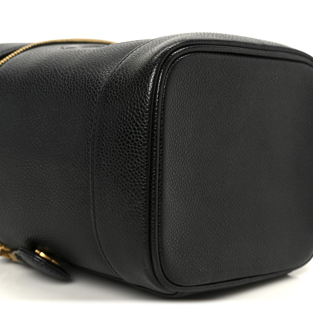 Chanel Caviar Vanity Cosmetic Case Black