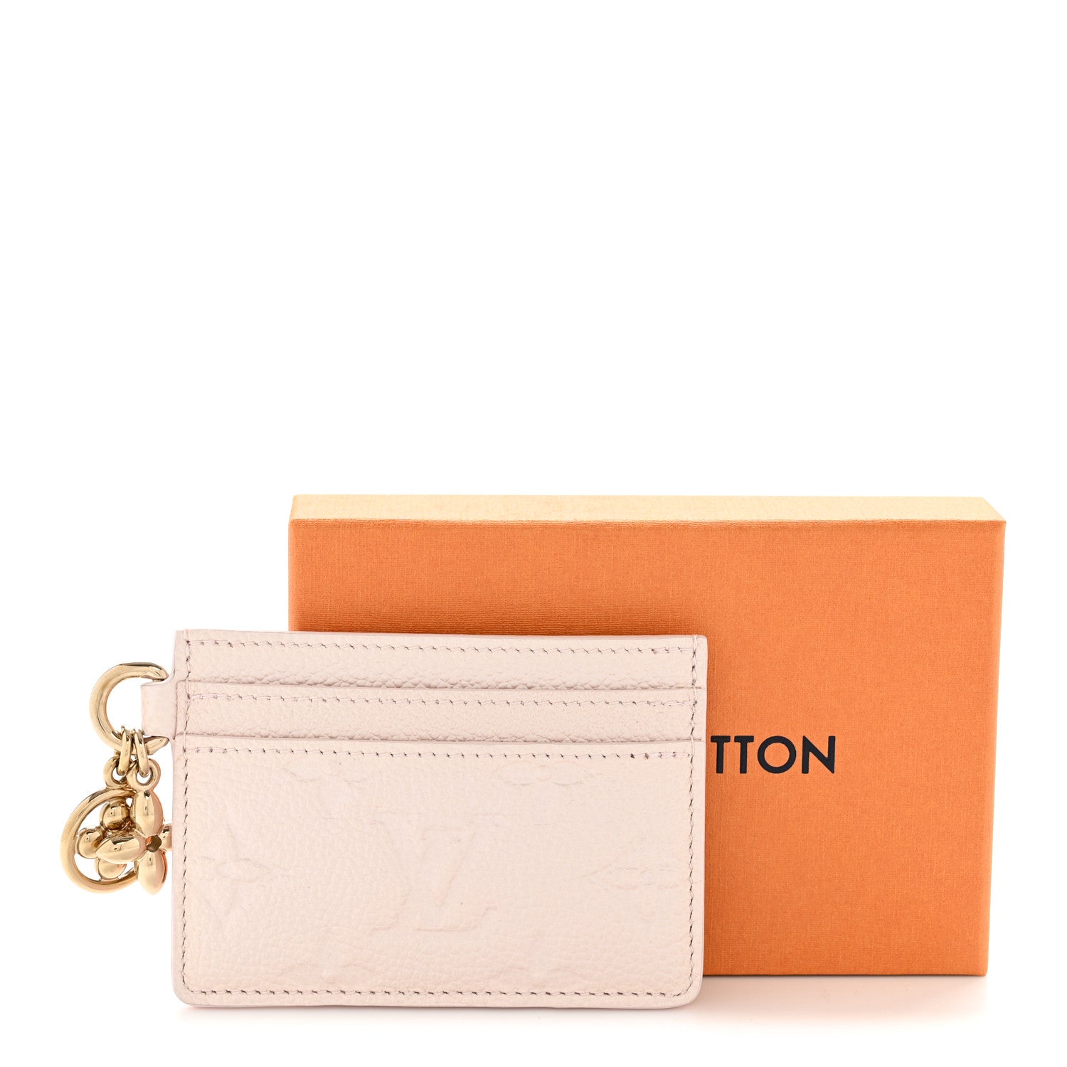 Louis Vuitton Empreinte Monogram LV Charms Card Holder Snowy Pearl