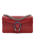 Gucci Dollar Calfskin Enamel Dionysus Shoulder Bag Hibiscus Red Electric Blue
