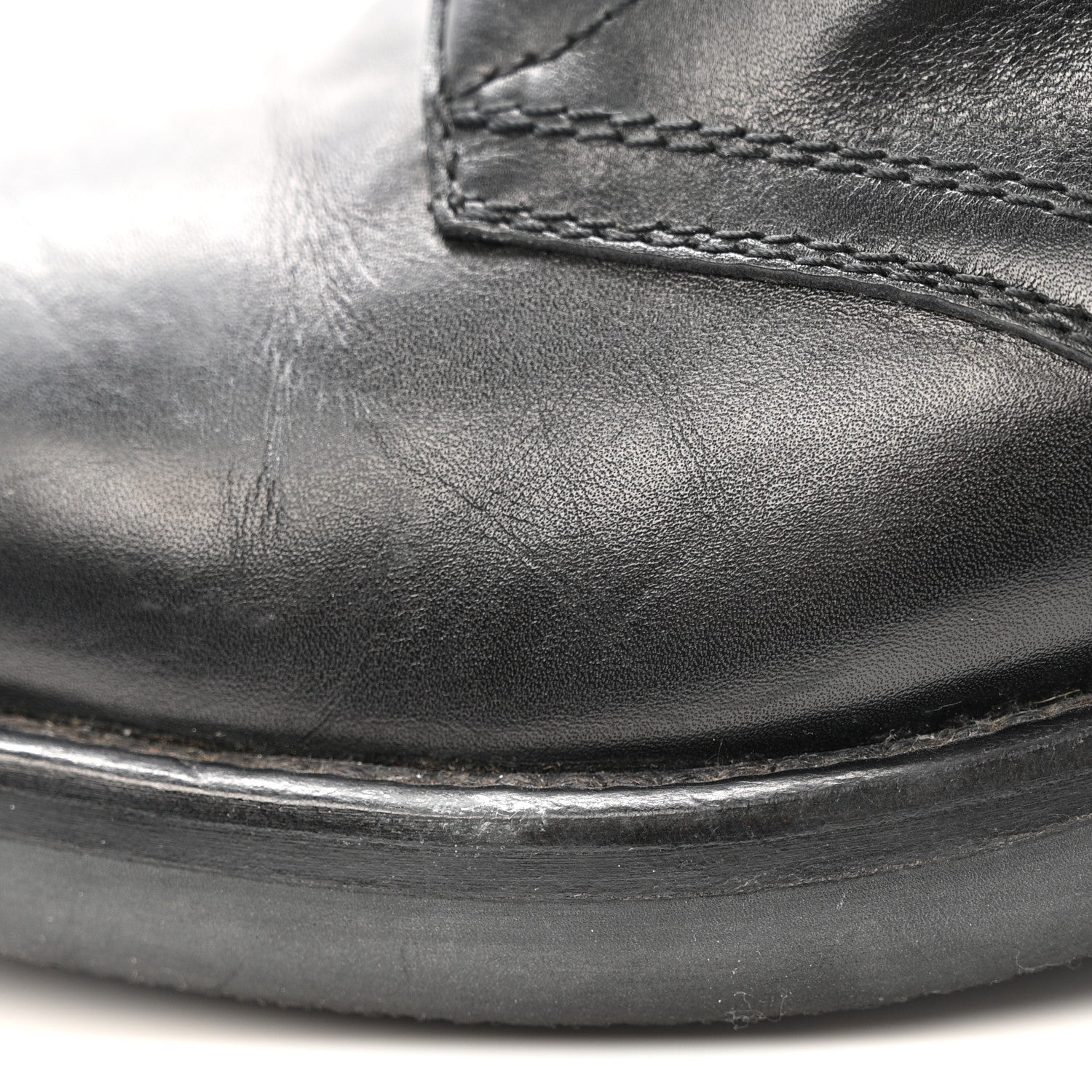 Calfskin Lace Up Combat Boots  39.5 Black