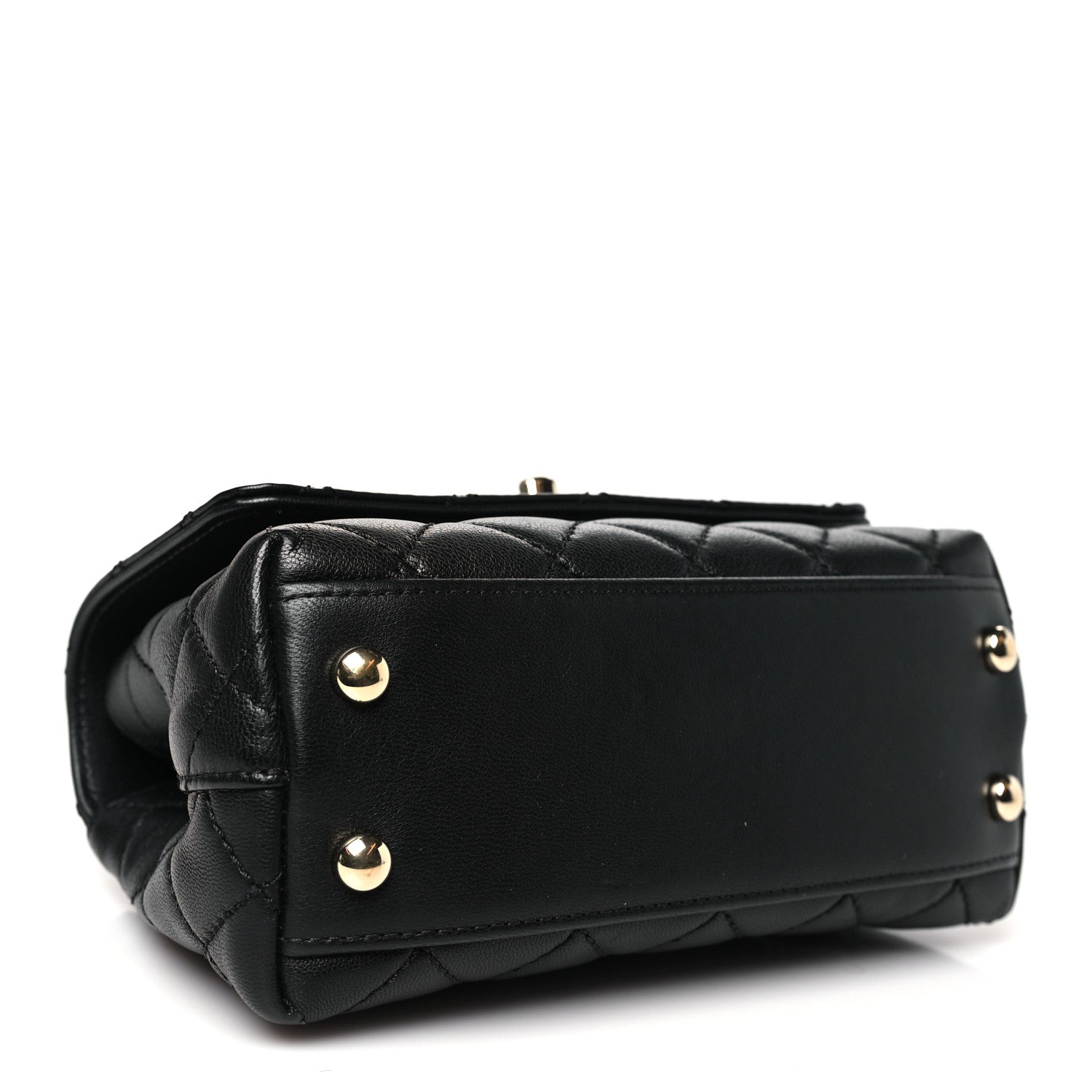 Chanel Goatskin Quilted Rainbow Extra Mini Coco Handle Flap Black