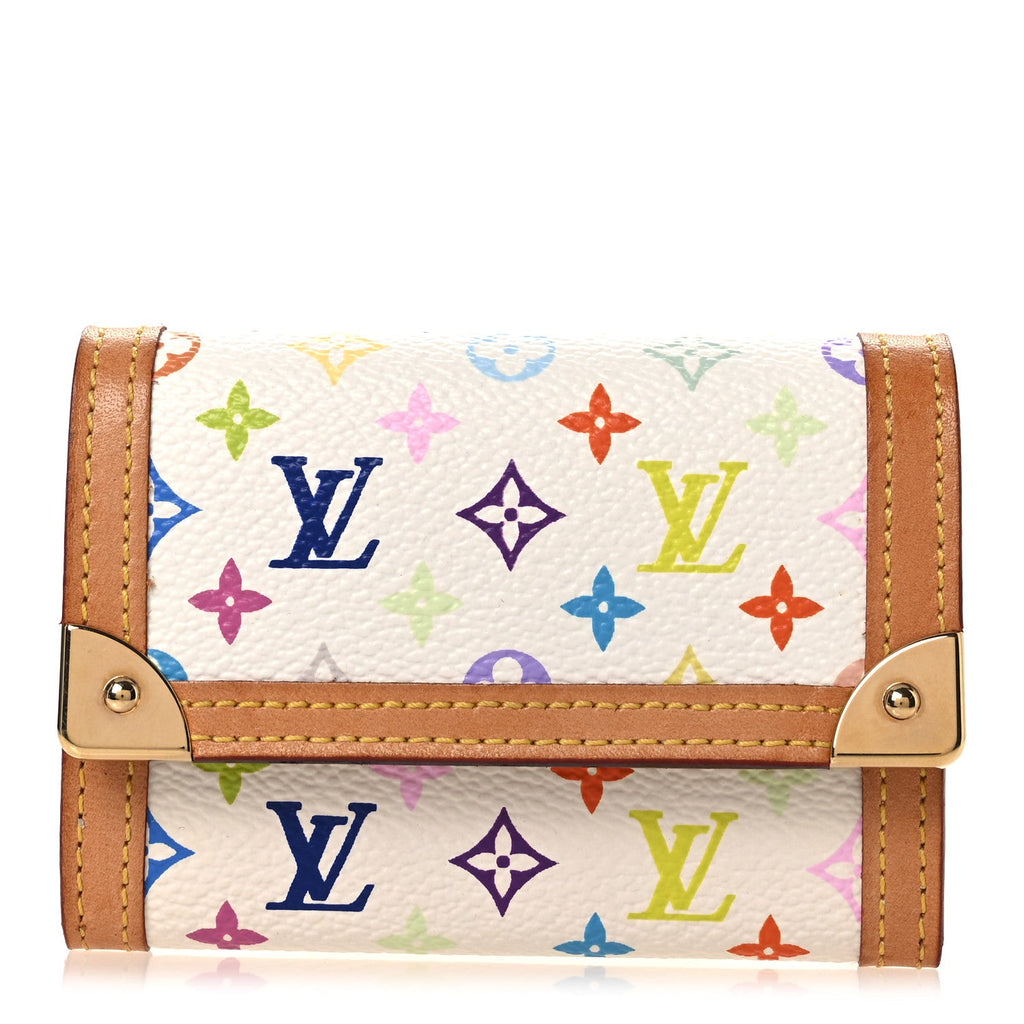 Louis Vuitton Monogram Multicolor Porte-Monnaie Plat Coin Purse White