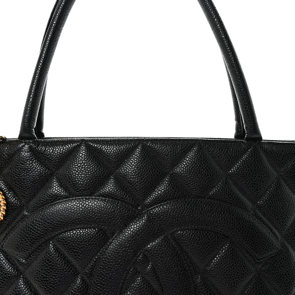 Chanel Caviar Quilted Medallion Tote Black