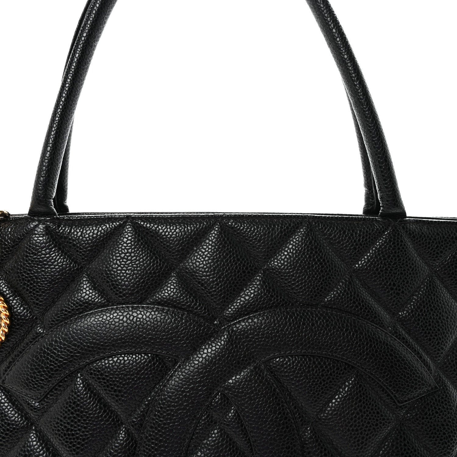 Chanel Caviar Quilted Medallion Tote Black