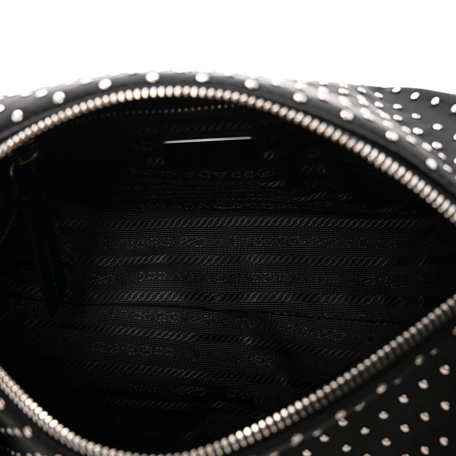 Prada Re-Nylon Studded Shoulder Bag Black