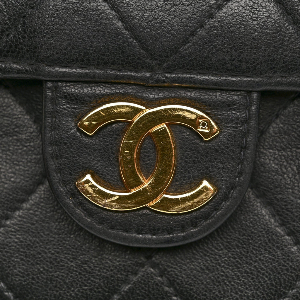 Chanel Lambskin Quilted Small Single Flap Bag Black
