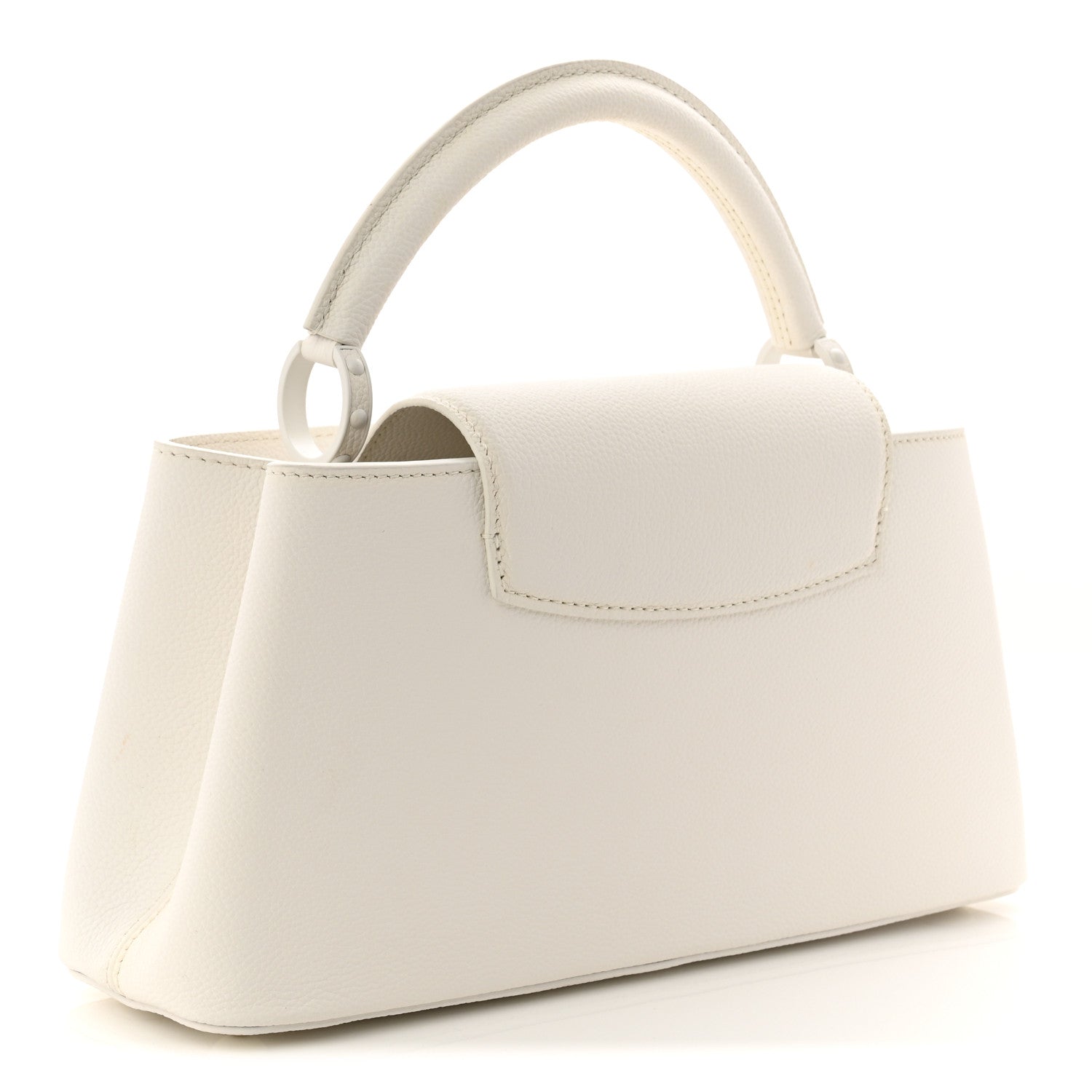 Louis Vuitton Taurillon Capucines East West MM Optic White