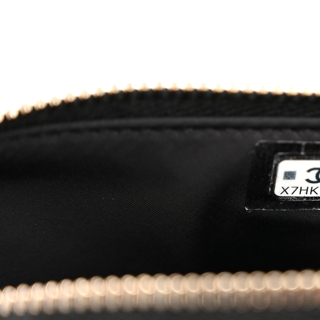 Chanel Velvet Effect Nylon Shiny Crumpled Calfskin Mini Quilted Chanel 25 Clutch With Chain Black