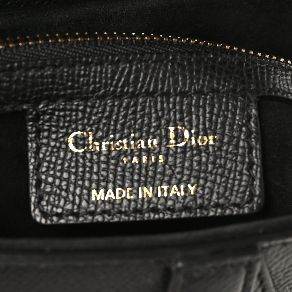Christian Dior Grained Calfskin Saddle Bag Black