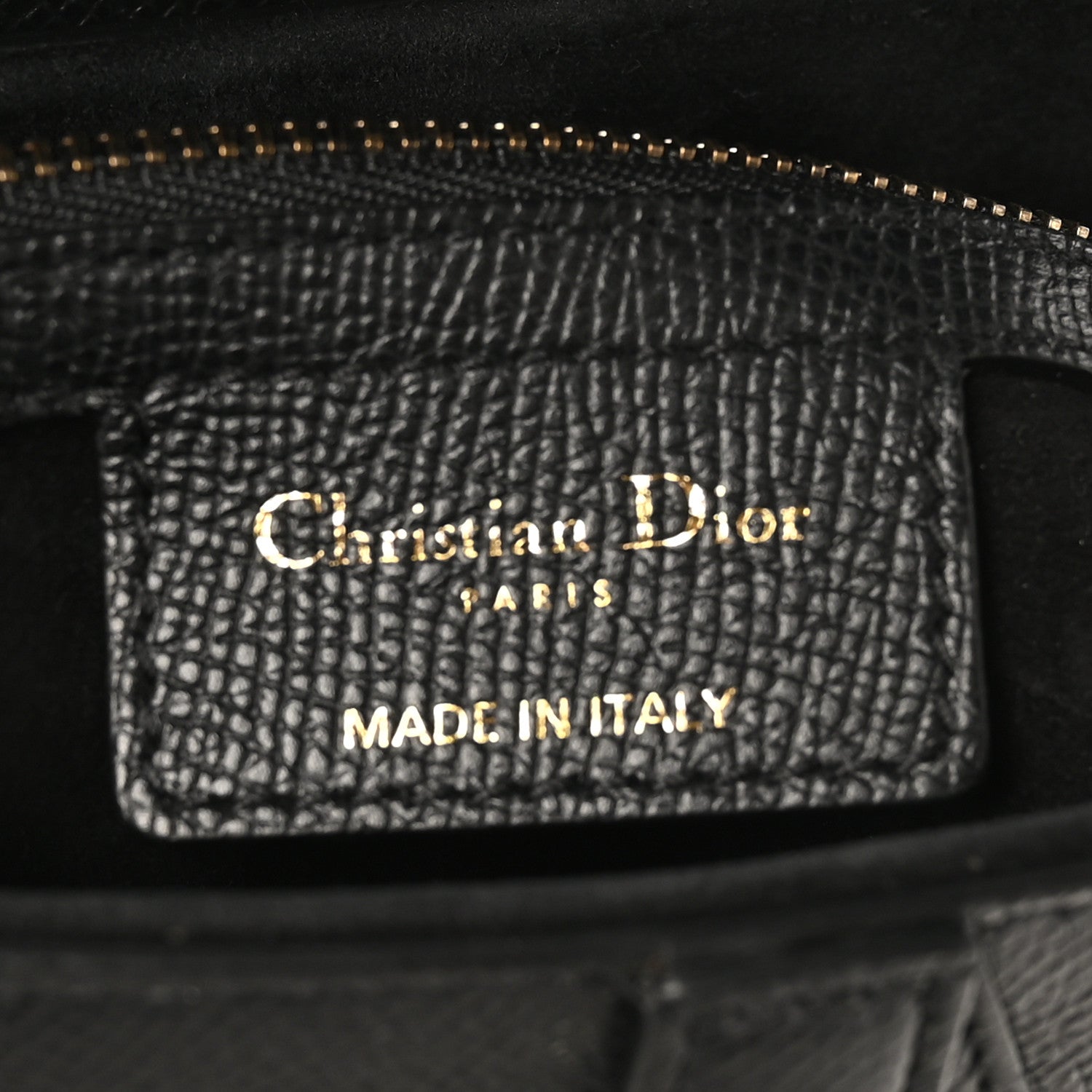 Christian Dior Grained Calfskin Saddle Bag Black