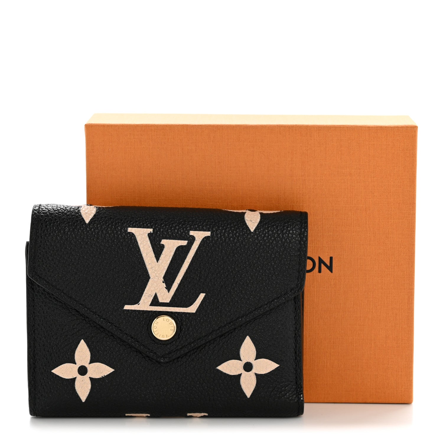 Louis Vuitton Empreinte Monogram Giant Victorine Wallet Black Beige