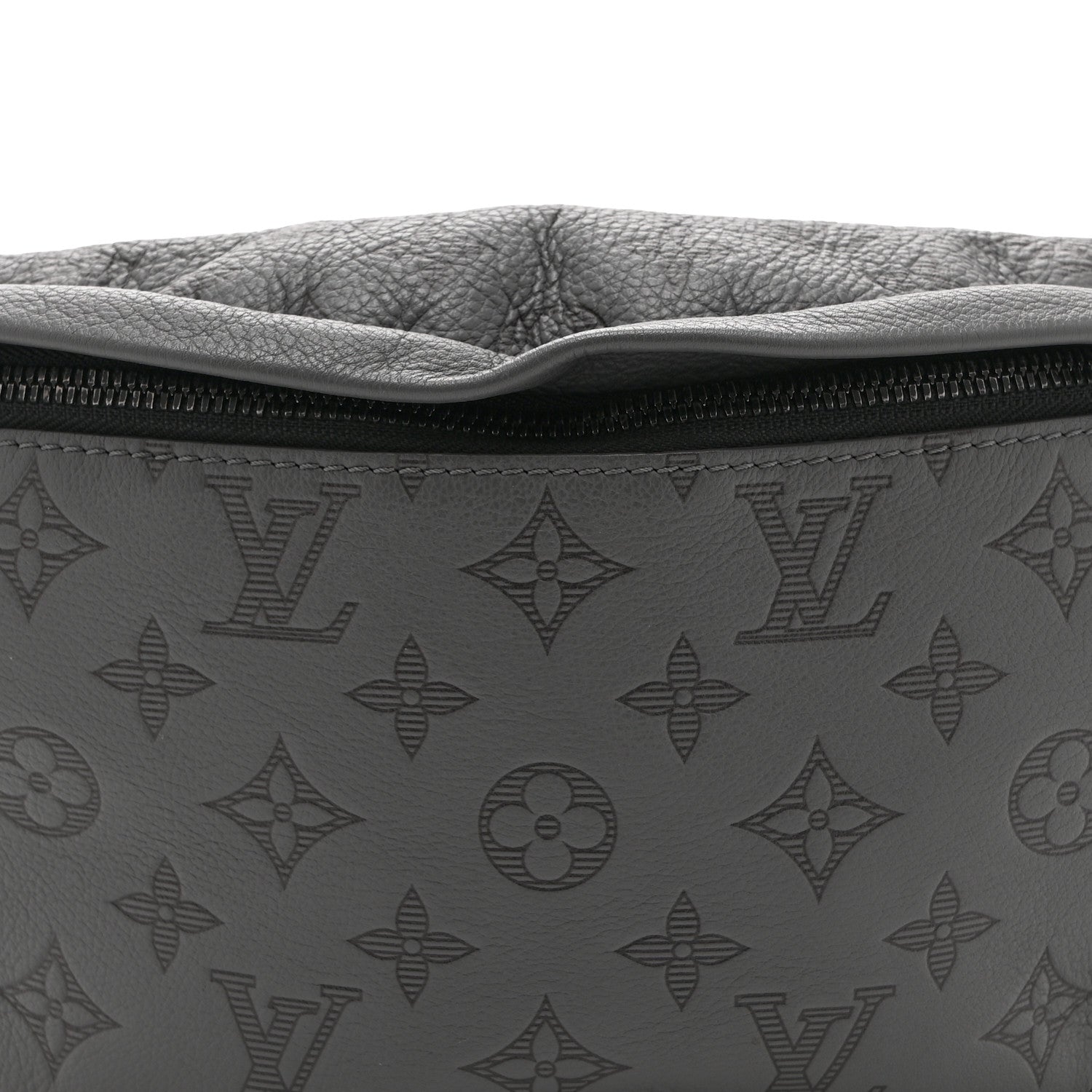 Louis Vuitton Calfskin Monogram Shadow Discovery Bumbag PM Gray