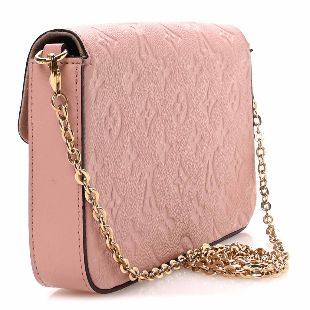 Louis Vuitton Empreinte Pochette Felicie Chain Wallet Rose Poudre