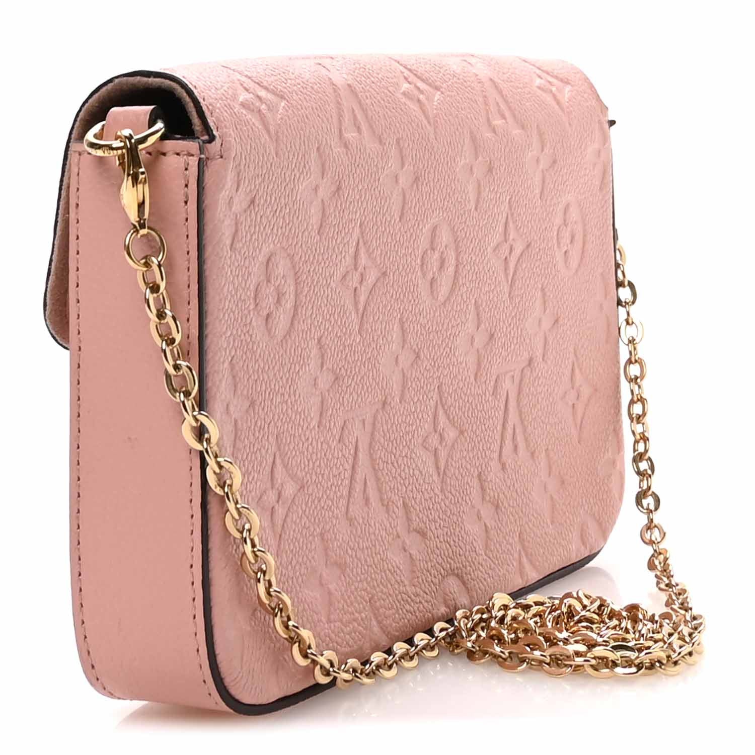 Louis Vuitton Empreinte Pochette Felicie Chain Wallet Rose Poudre