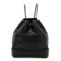 Chanel Aged Calfskin Quilted Small Gabrielle Backpack Black