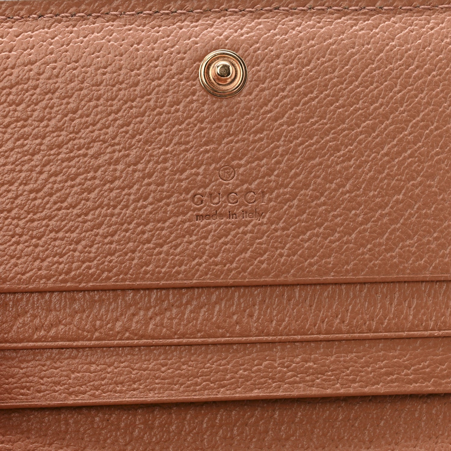 Gucci Monogram Textured Dollar Calfskin Card Case Cloche Rose Pink