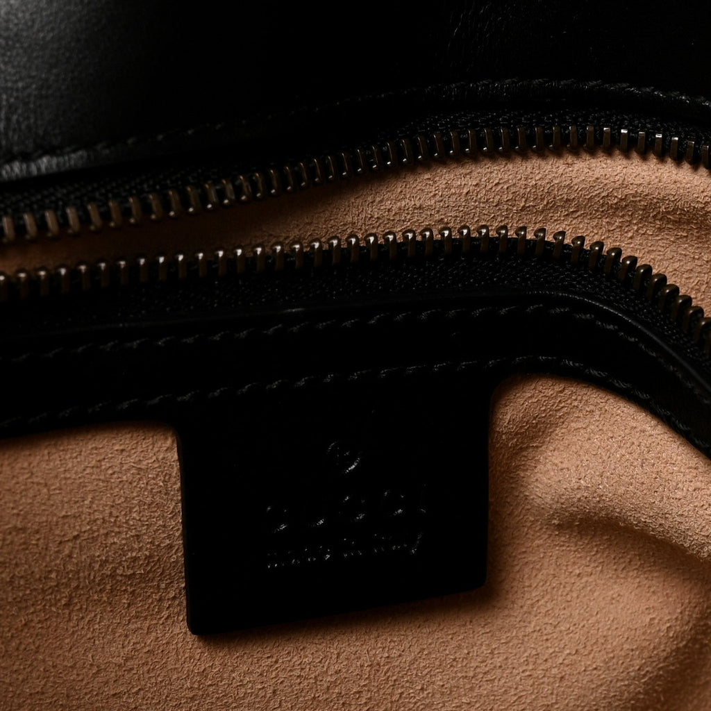 Gucci Calfskin Matelasse Medium GG Marmont Shoulder Bag Black