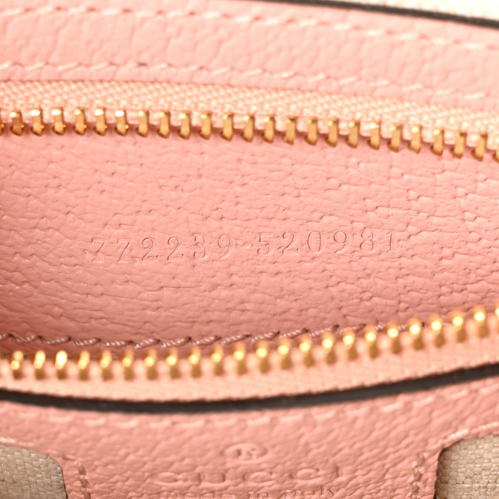 Gucci GG Supreme Monogram Textured Dollar Calfskin Mini Ophidia Flap Shoulder Bag Rose Pink