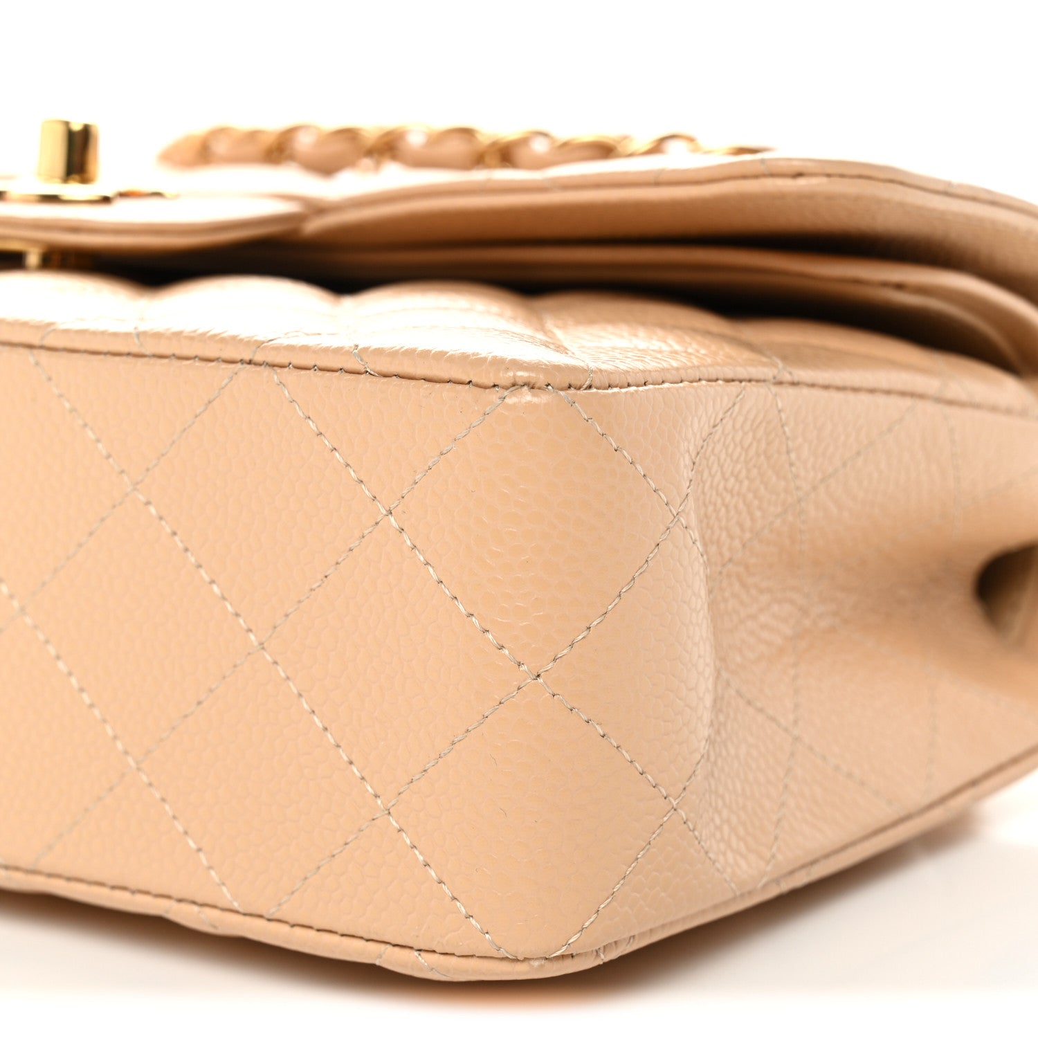 Chanel Caviar Quilted Small Double Flap Beige