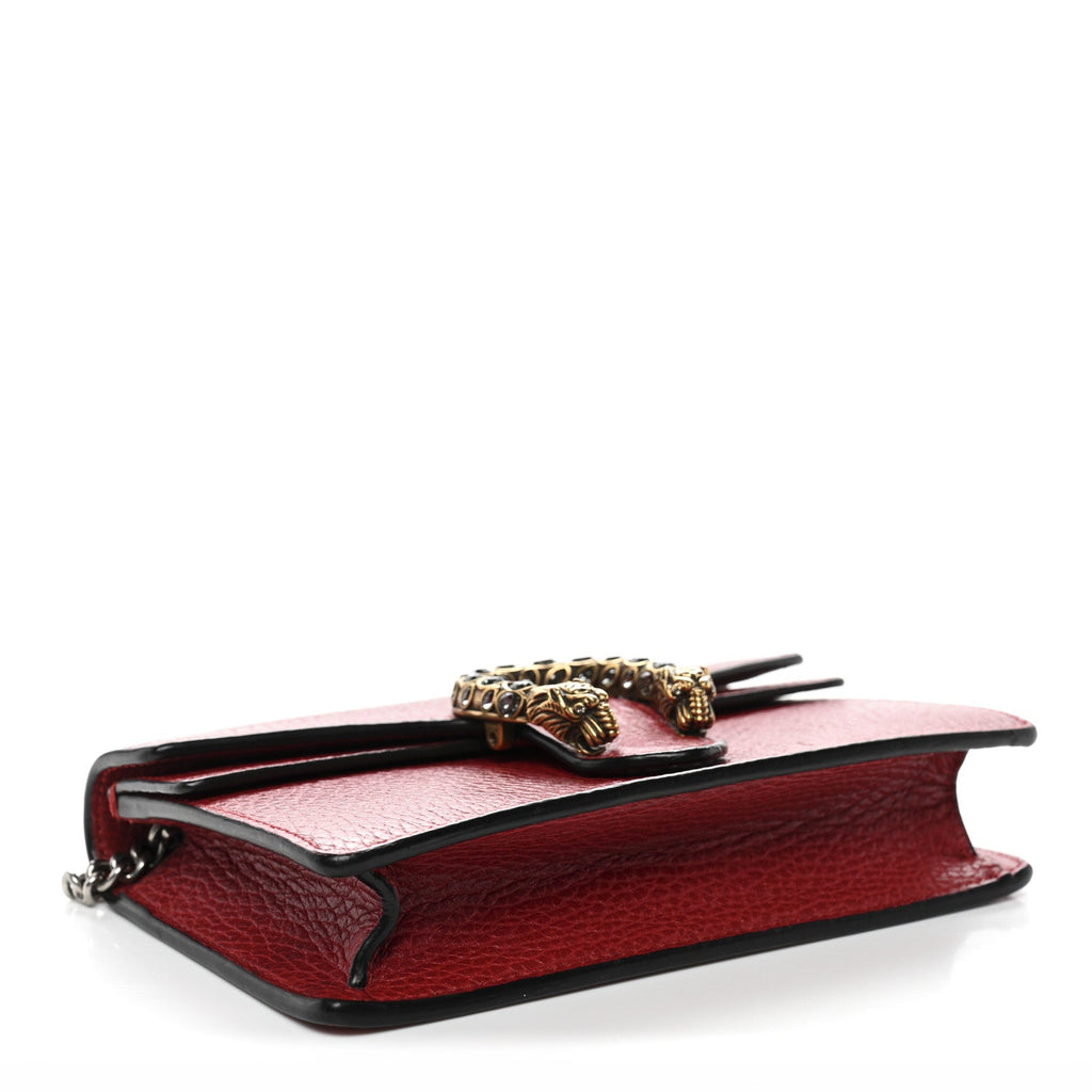 Gucci Calfskin Super Mini Dionysus Shoulder Bag Hibiscus Red