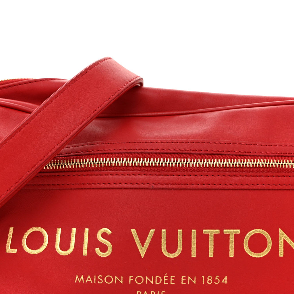 Louis Vuitton Supple Calfskin Paname Take Off Flight Overseas Bag Red