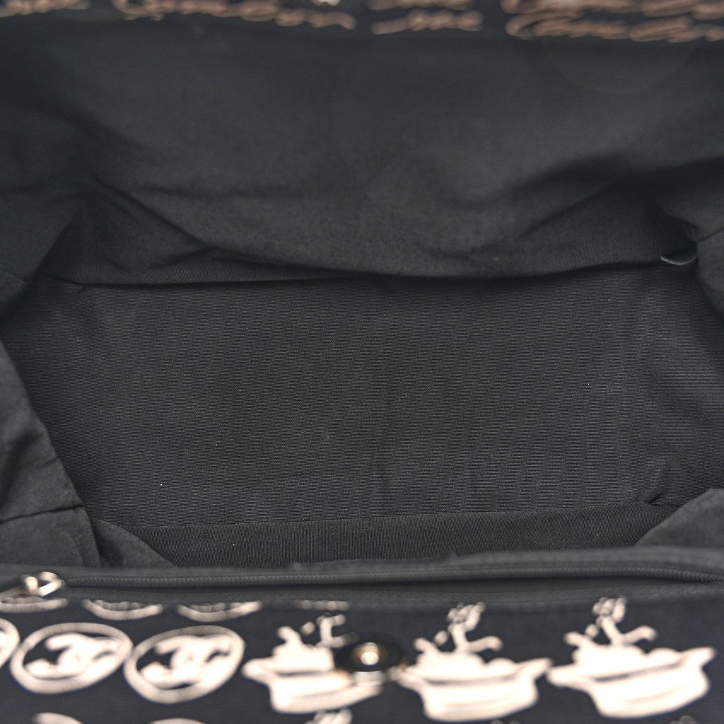 Chanel Canvas Camellia Flower Tote Black